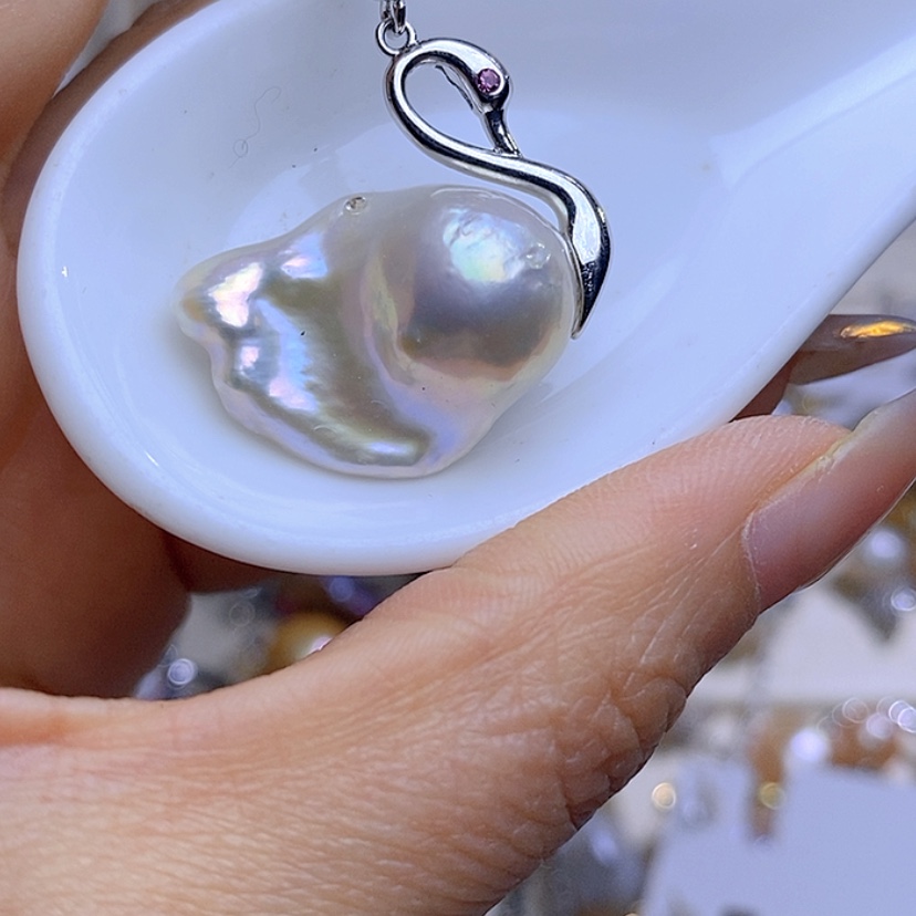 【闪购商品】银S925镶嵌淡水珍珠吊坠