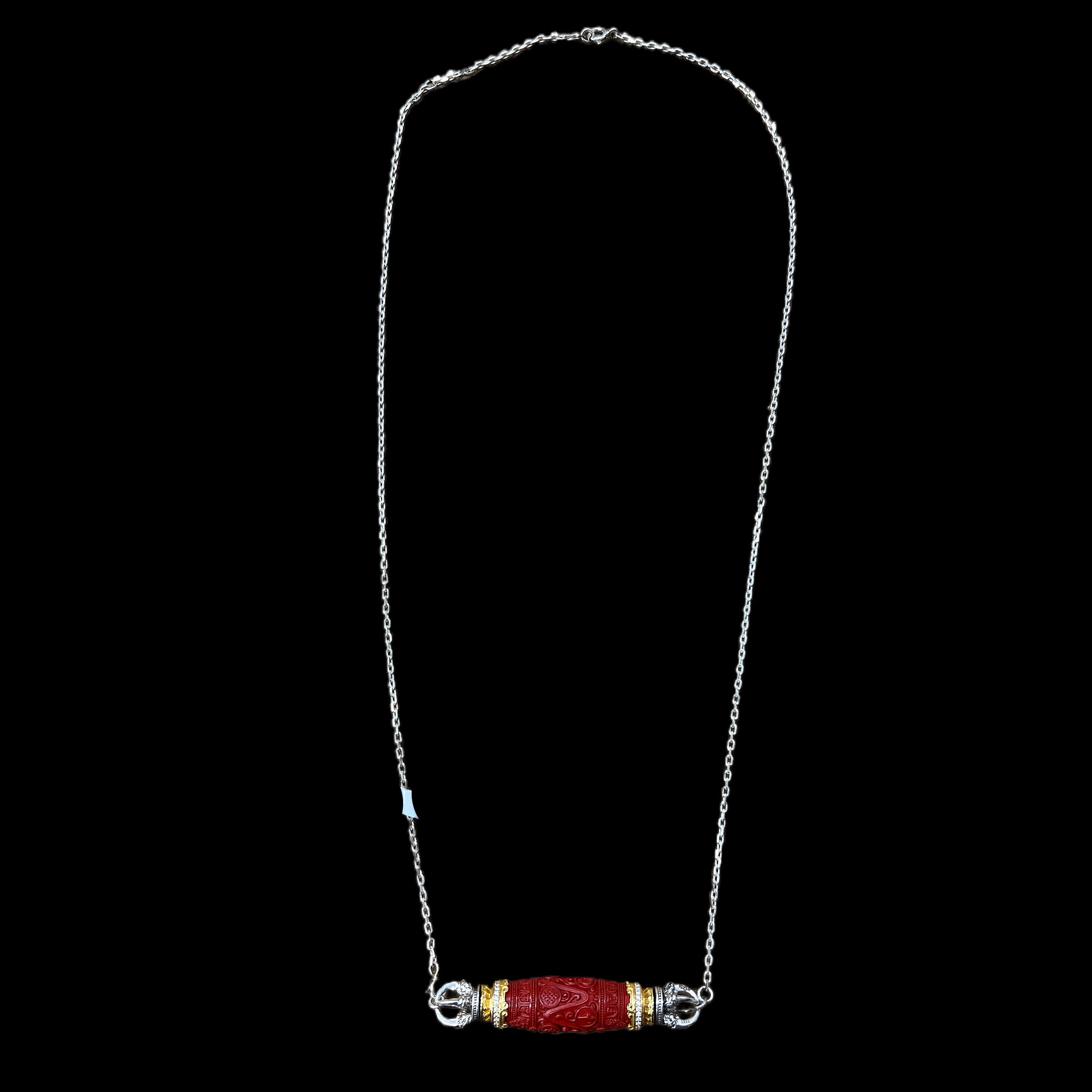 含辰砂工艺品V6957 朱砂项链(五股金刚杵）