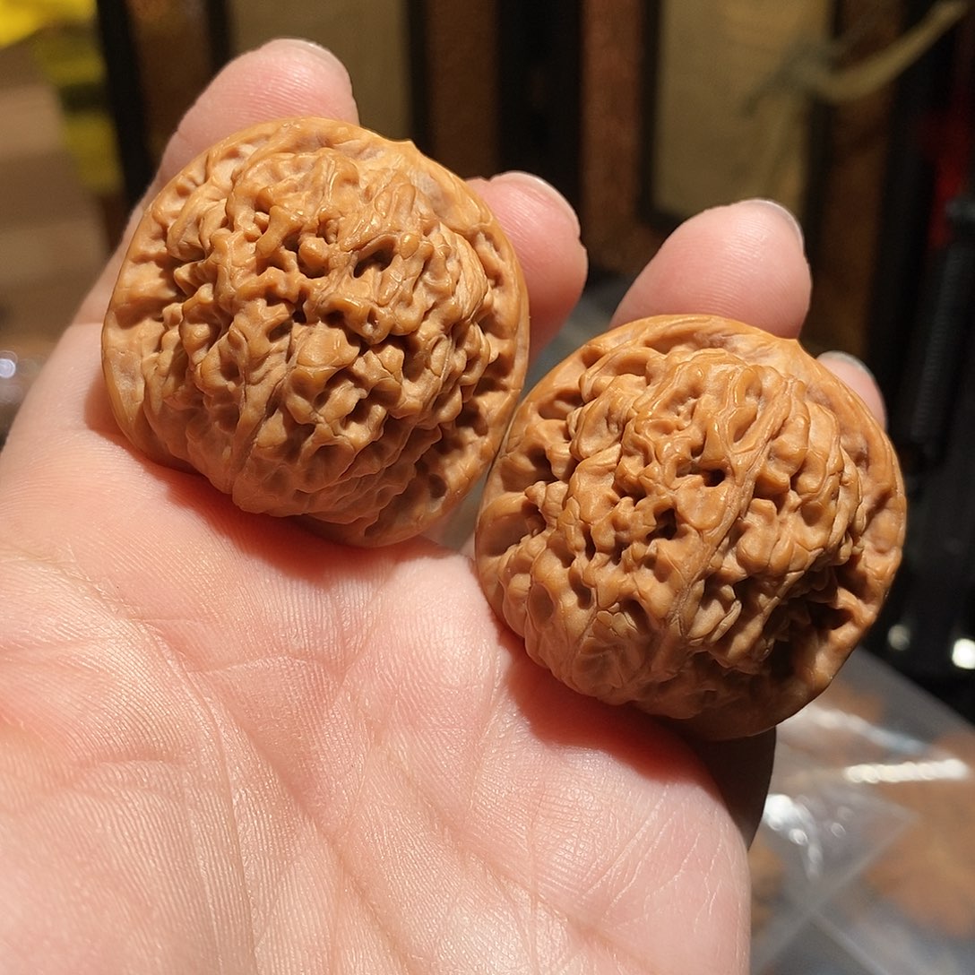 文玩核桃把件40莲花微修