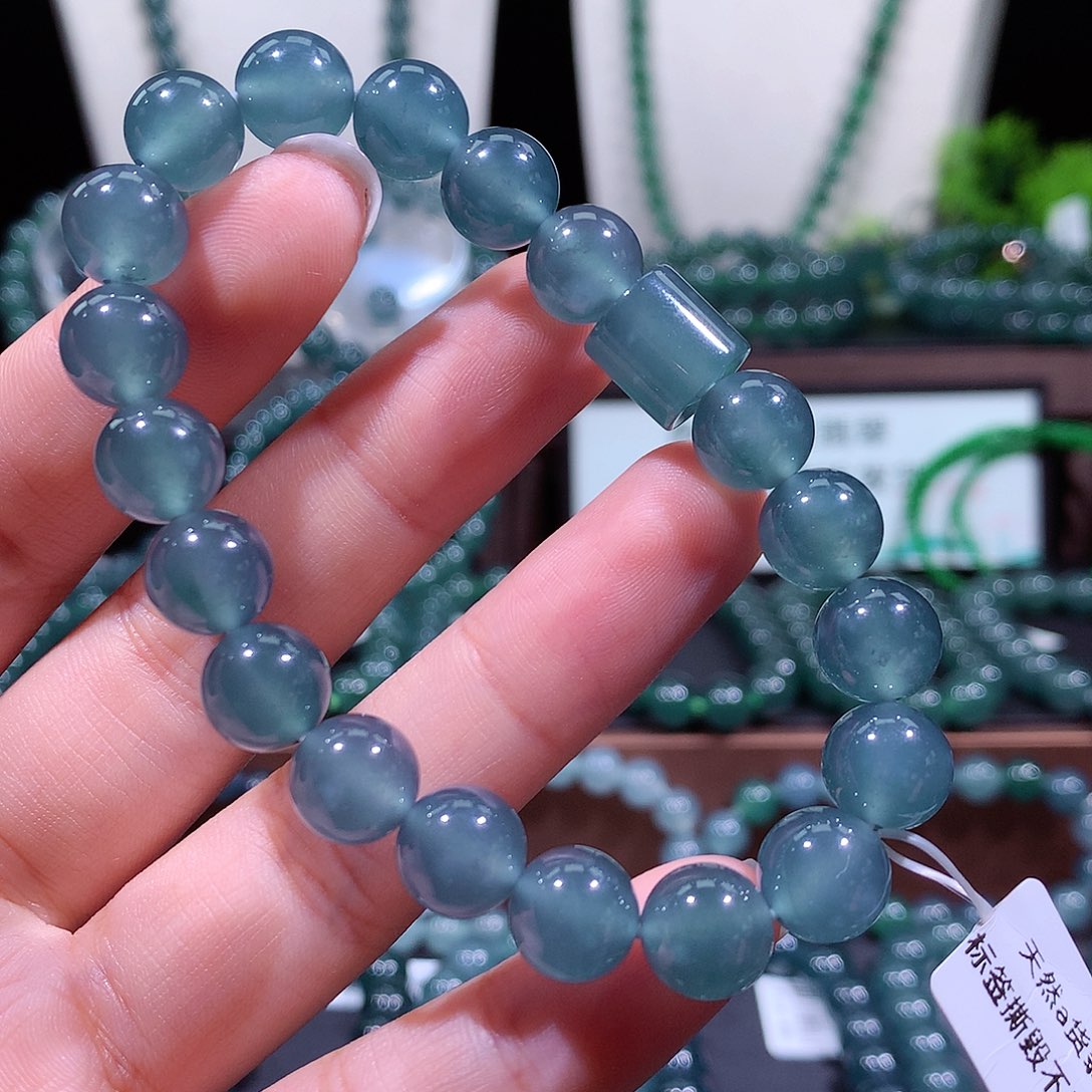 翡翠未镶嵌手链天然a货翡翠手串10