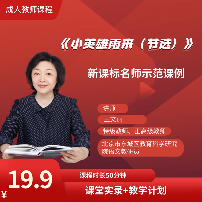 特级教师王文丽新课标示范课例小英雄雨来（节选）