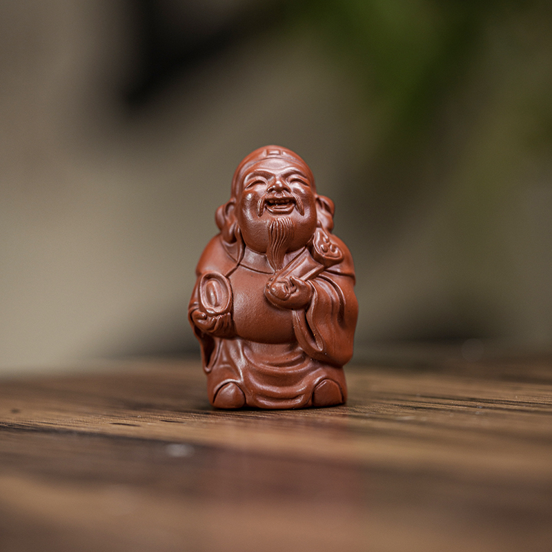 财神 原矿朱泥 宜兴紫砂茶宠 手工制作