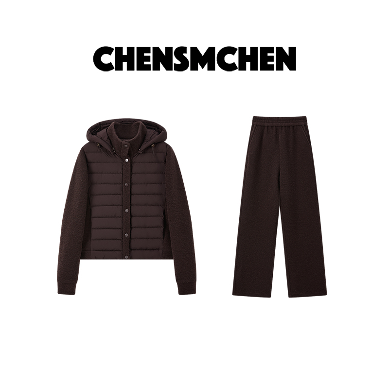 CHENSMCHEN【升级版lu系套装】鹅绒拼澳毛百搭气质套装CSY12614YW
