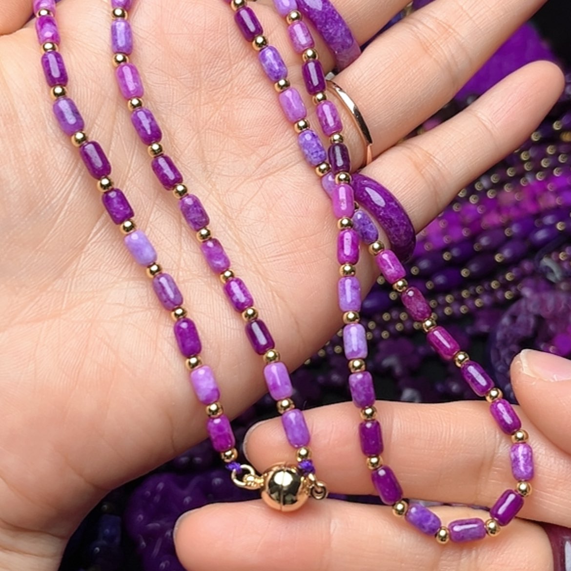 【闪购商品】玻璃DIY舒具石老油料桶珠项链可做三圈手串爆款卡3