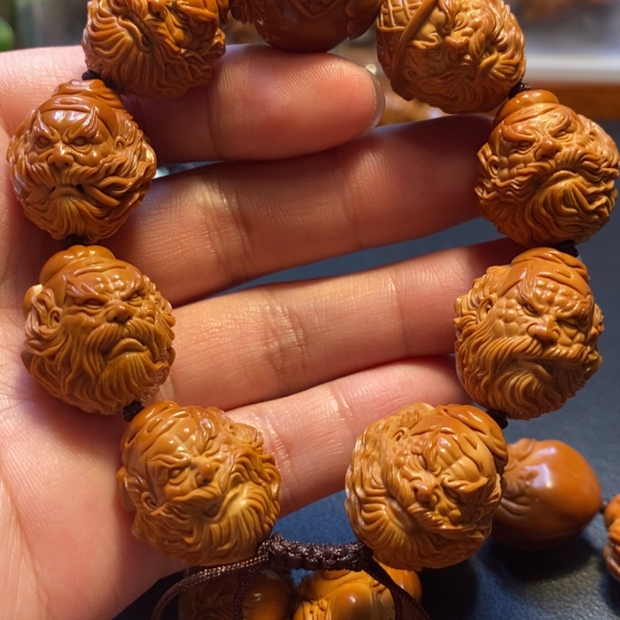 【闪购商品】橄榄核手串/手链苏工名家精品水晶核满工钟馗法相