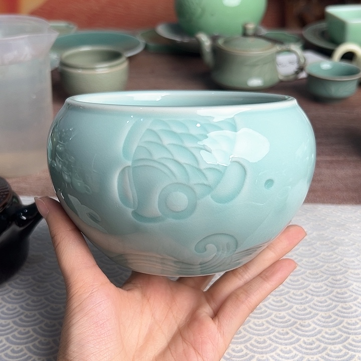 龙泉云间青瓷小米茶器