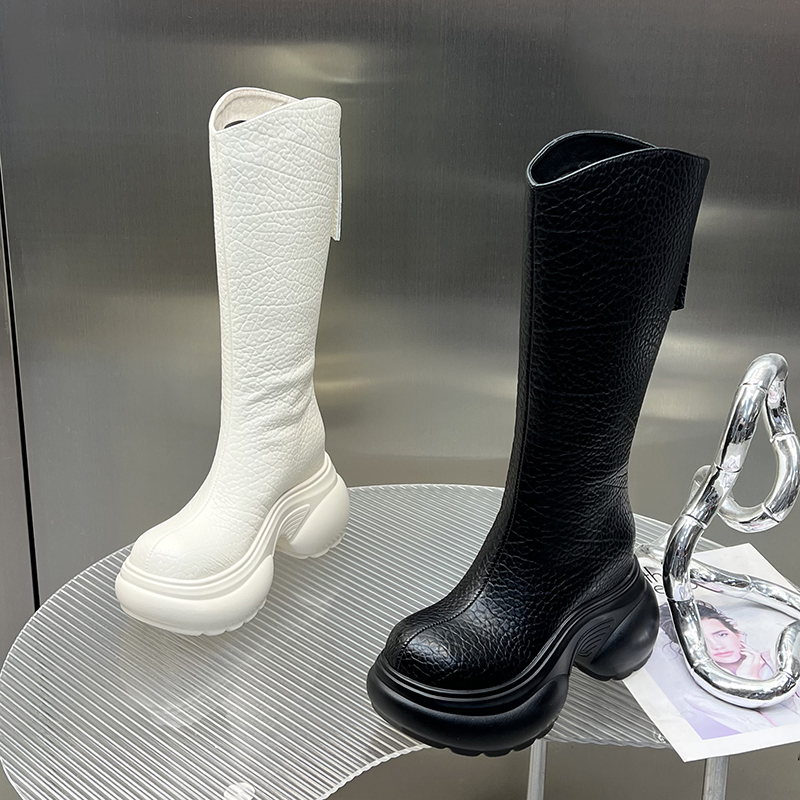 内增高骑士靴女2025秋冬新款不过膝厚底小个子高筒长靴DG2688-22