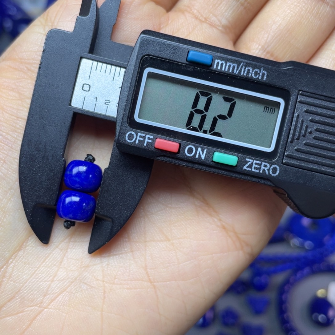 青金石未镶嵌8×6mm老型对珠配饰