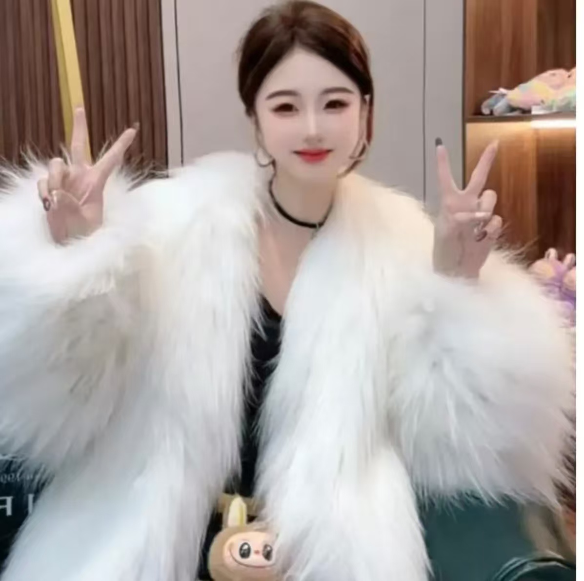 2025升级加长貉子毛双面编织洋气