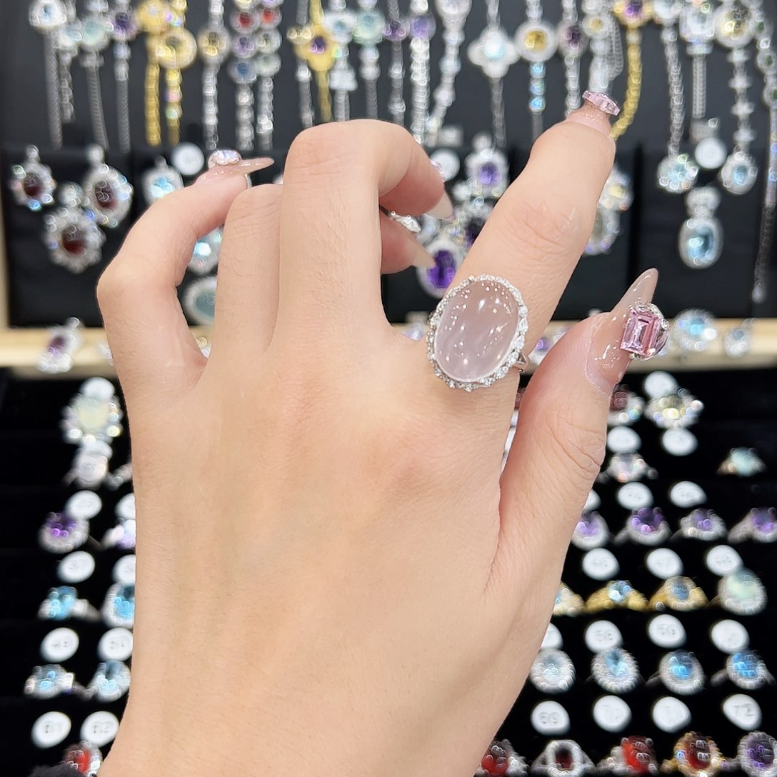 紫晶戒指银S925镶嵌天然