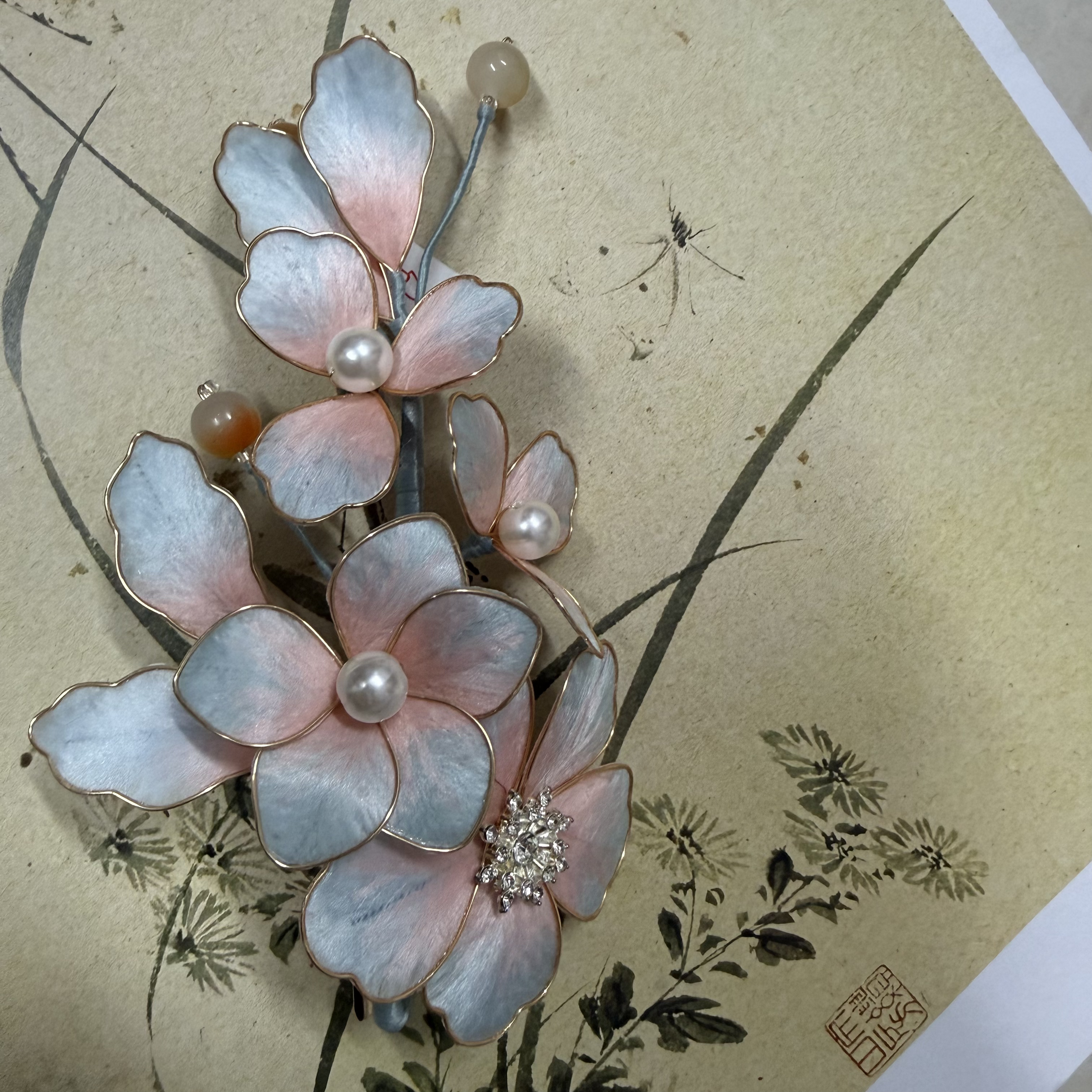 扶摇掌柜麦光光古风发饰绒花发簪 手工制作默认微瑕