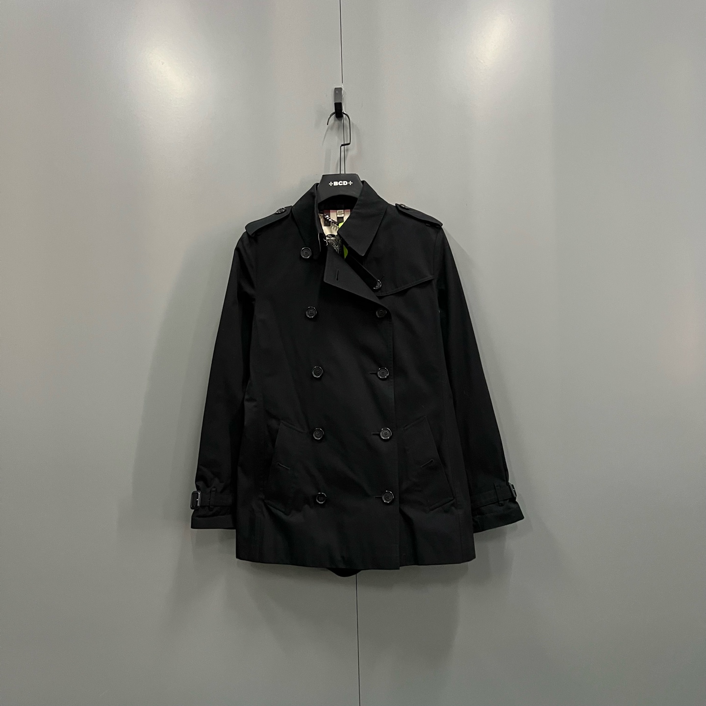 99新 BURBERRY/博柏利 tt10 黑色双排扣风衣 42码/98新/611722