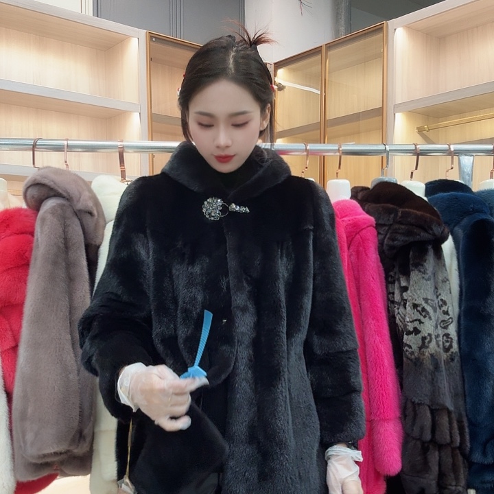 黑色戴帽中长yh0549