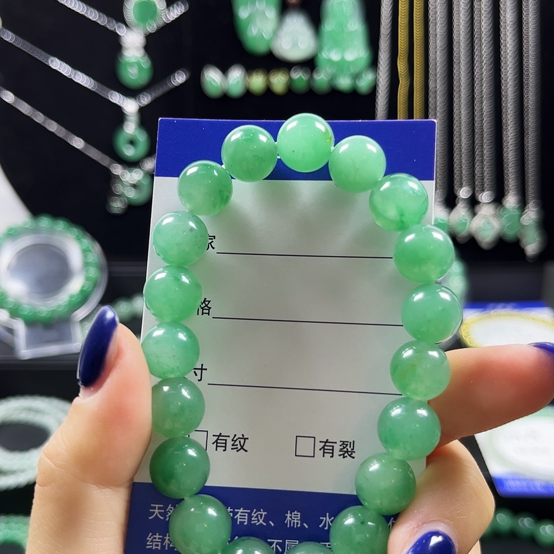 石英质玉（非洲翠）未镶嵌手串