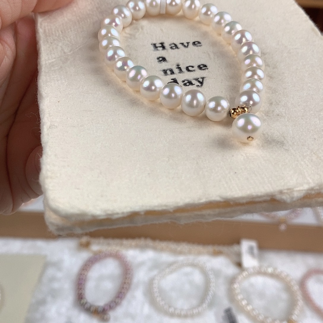 淡水珍珠银S925镶嵌手绳