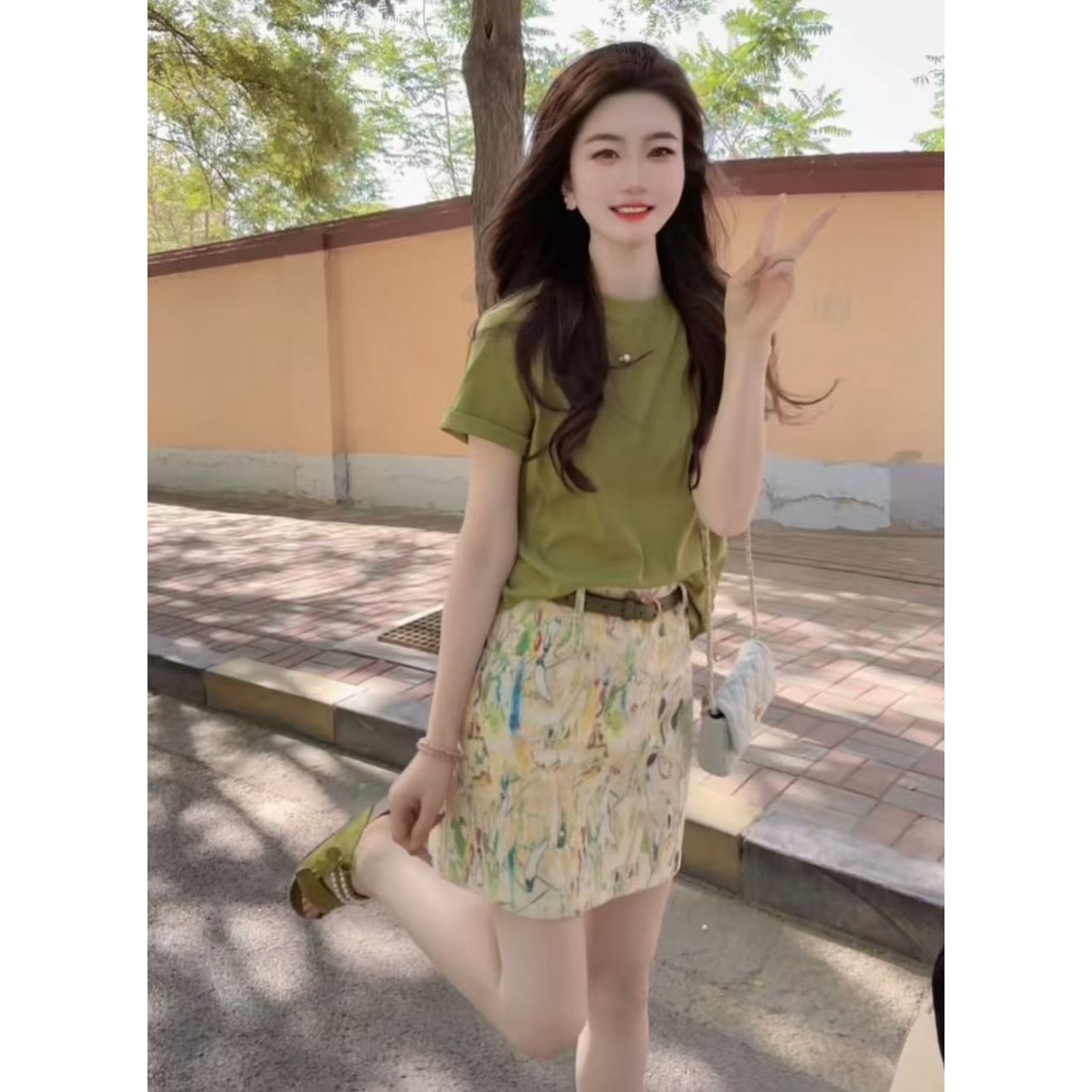 『艺术涂鸦L』设计显瘦百搭牛仔短裙906