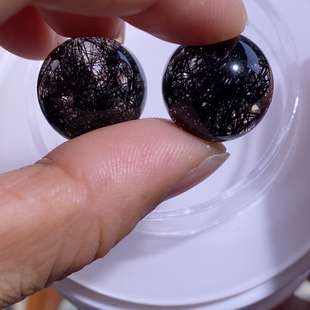 滔***、手链未镶嵌水晶16.5mm蕾丝黑发晶全透体