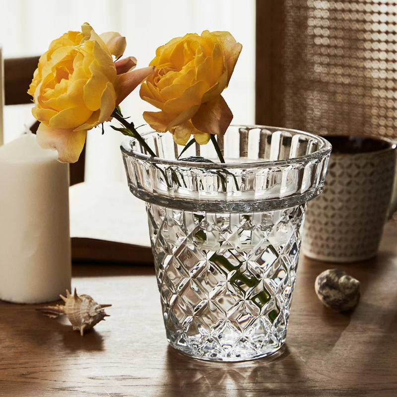 蝴蝶兰郁金香水培玻璃花瓶简约北欧大口径高级感网红餐桌摆件客厅