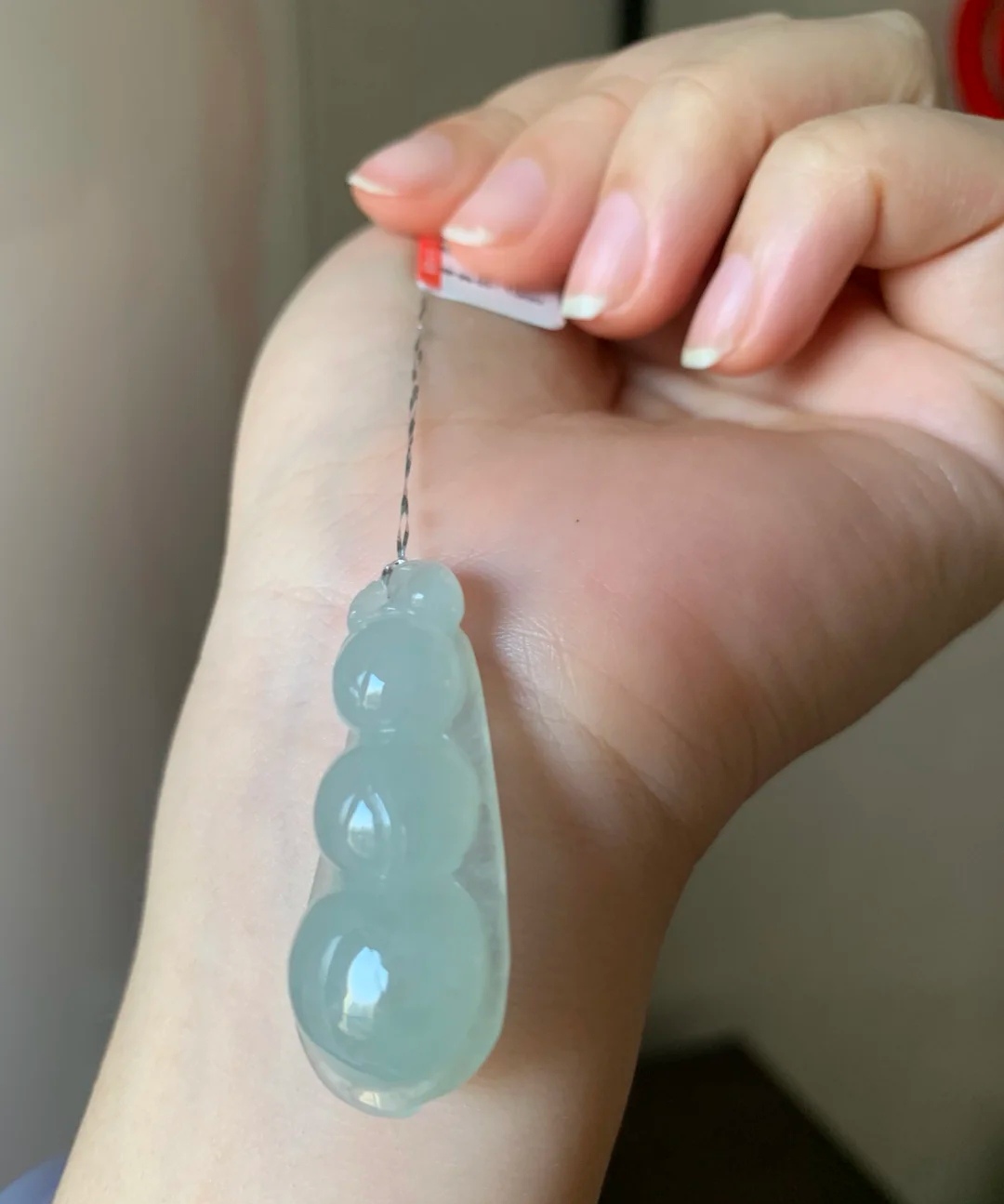 非金属布艺吊坠 糯冰种浅绿四季豆冰润精美