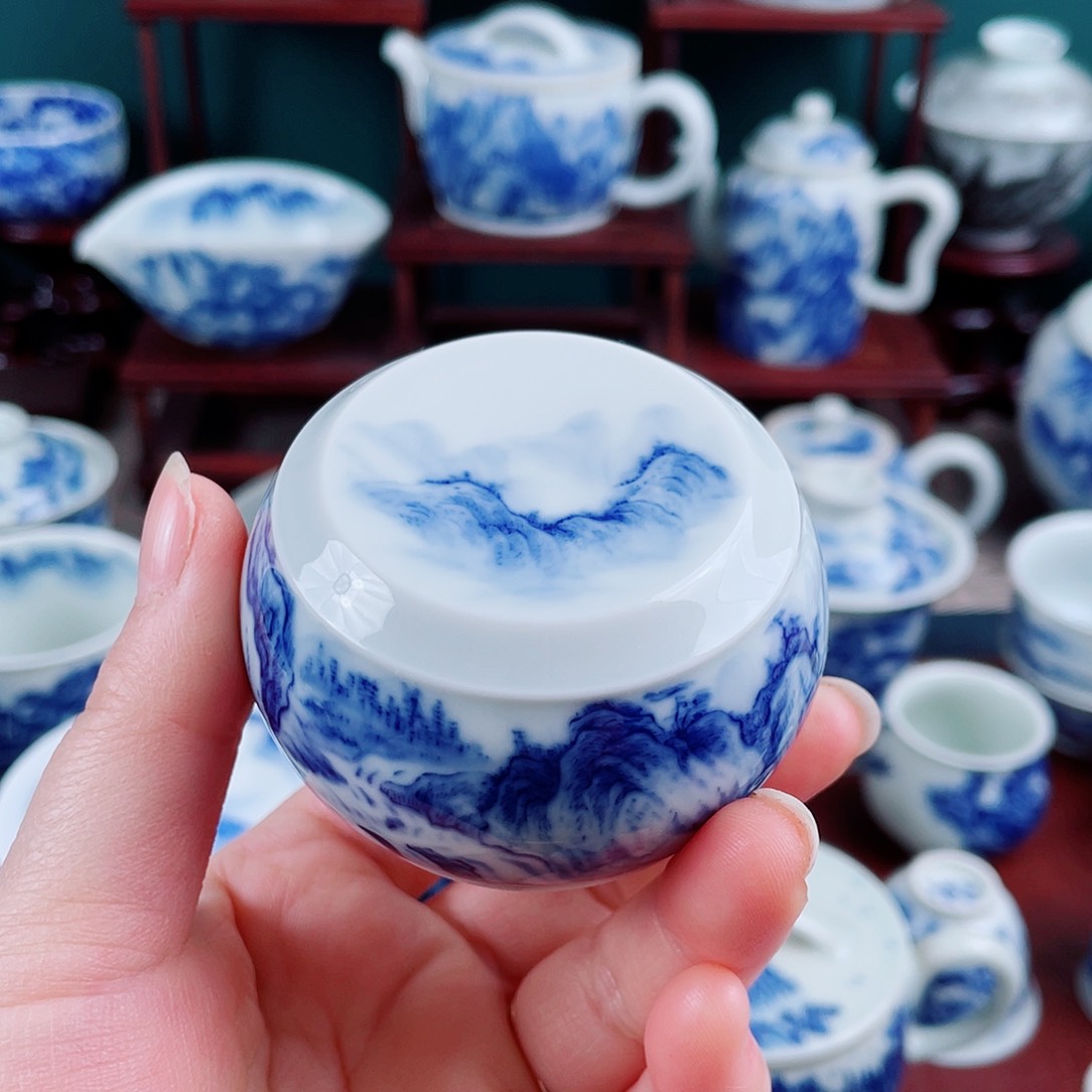 手工手绘青花，青花