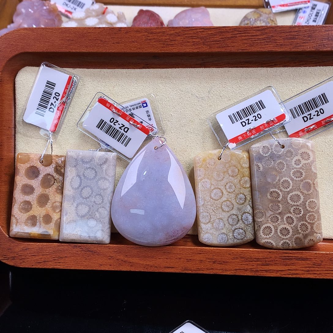 硅化珊瑚（珊瑚玉）未镶嵌3号吊坠20一个可挑