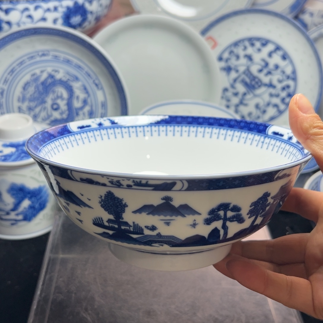 碗青花7寸梧桐面碗