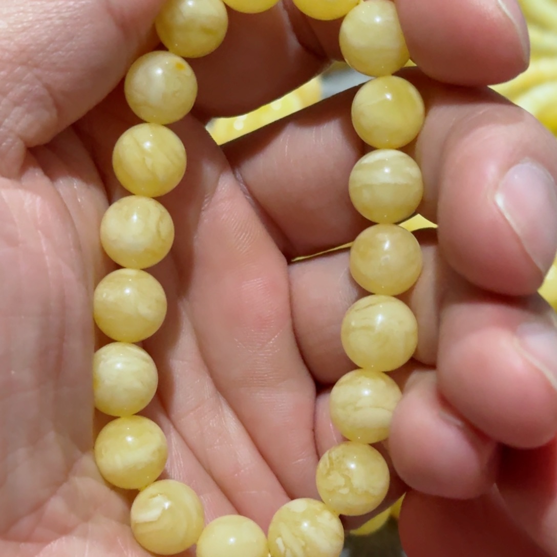 蜜蜡手串未镶嵌琥珀蜜蜡手串10mm+