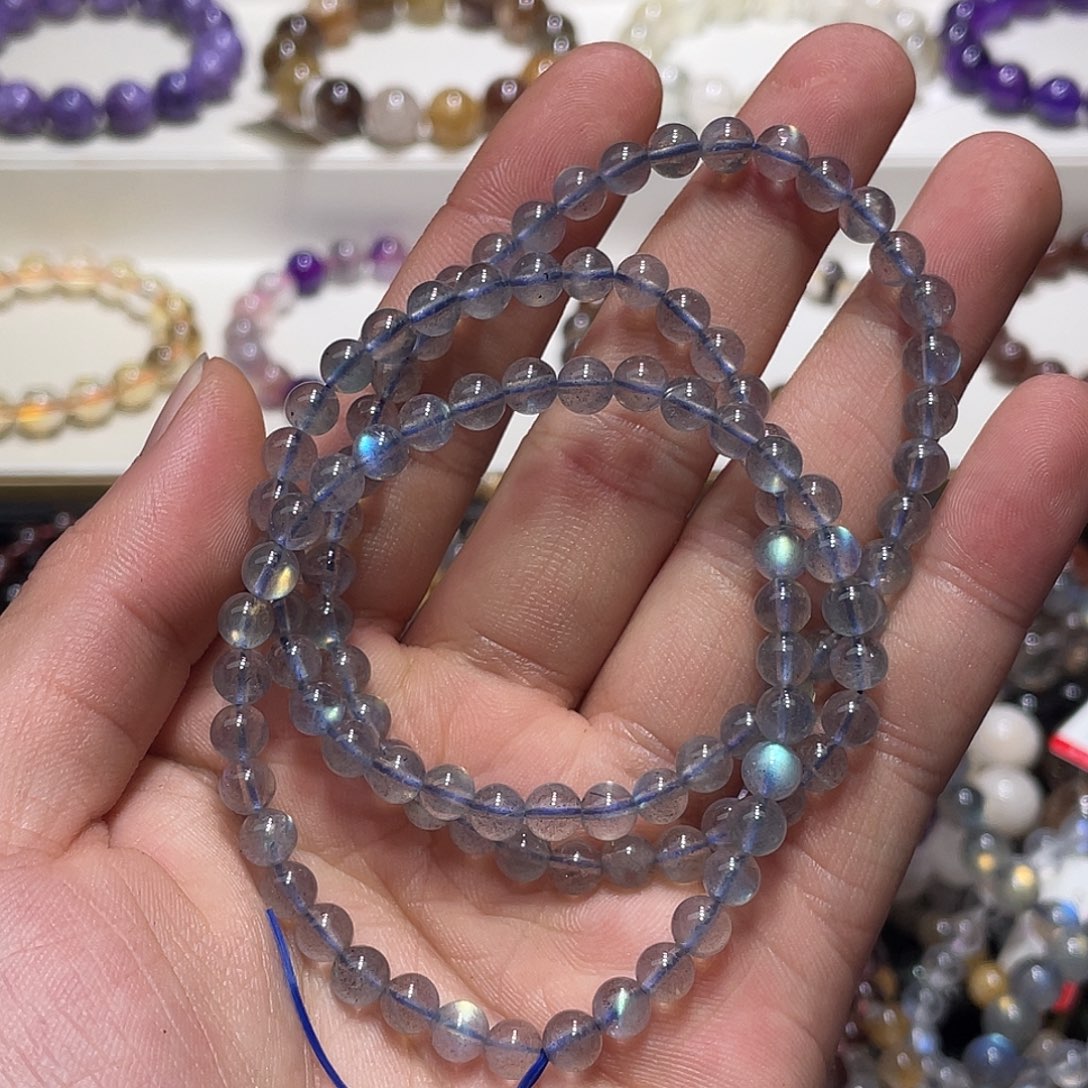 水晶手链未镶嵌灰月光三圈