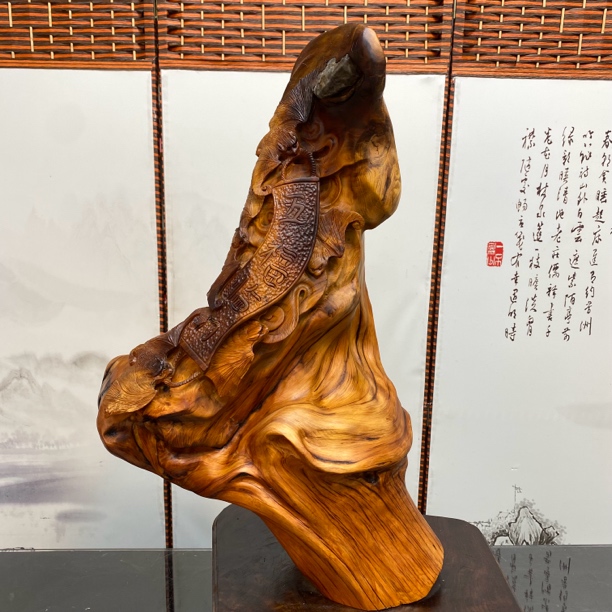 崖柏雷击卡包石 五福临门 摆件规格：长43宽29高65重27斤