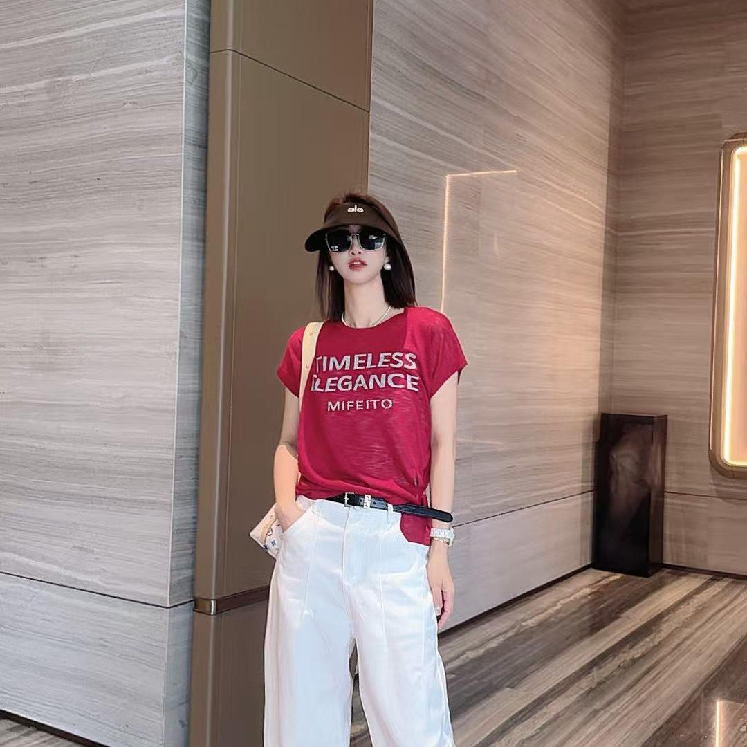 熙薇【字母跳动】2025春夏新款时尚百搭休闲设计师上衣毛衣H2342