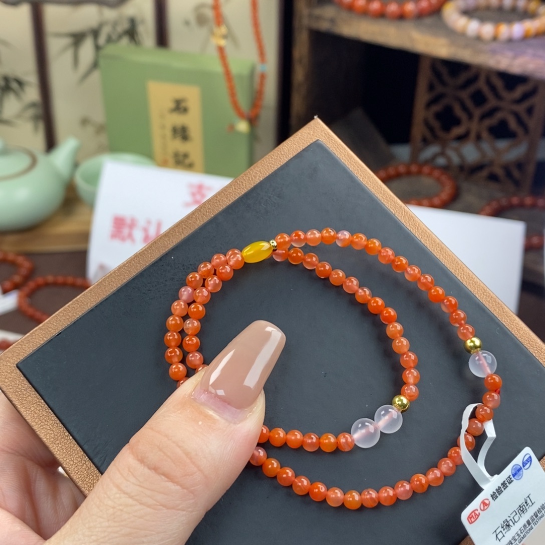 南红玛瑙未镶嵌手链