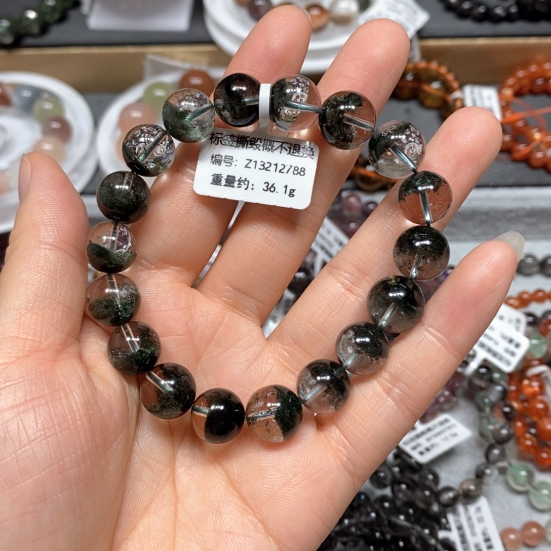 未镶嵌手链水晶绿幽灵