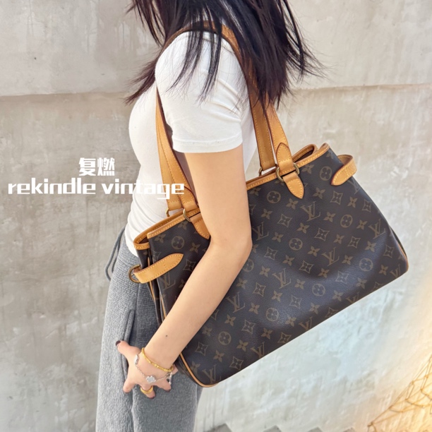 95新 LouisVuitton/路易威登 复燃精选/原皮老花横版南瓜单肩包