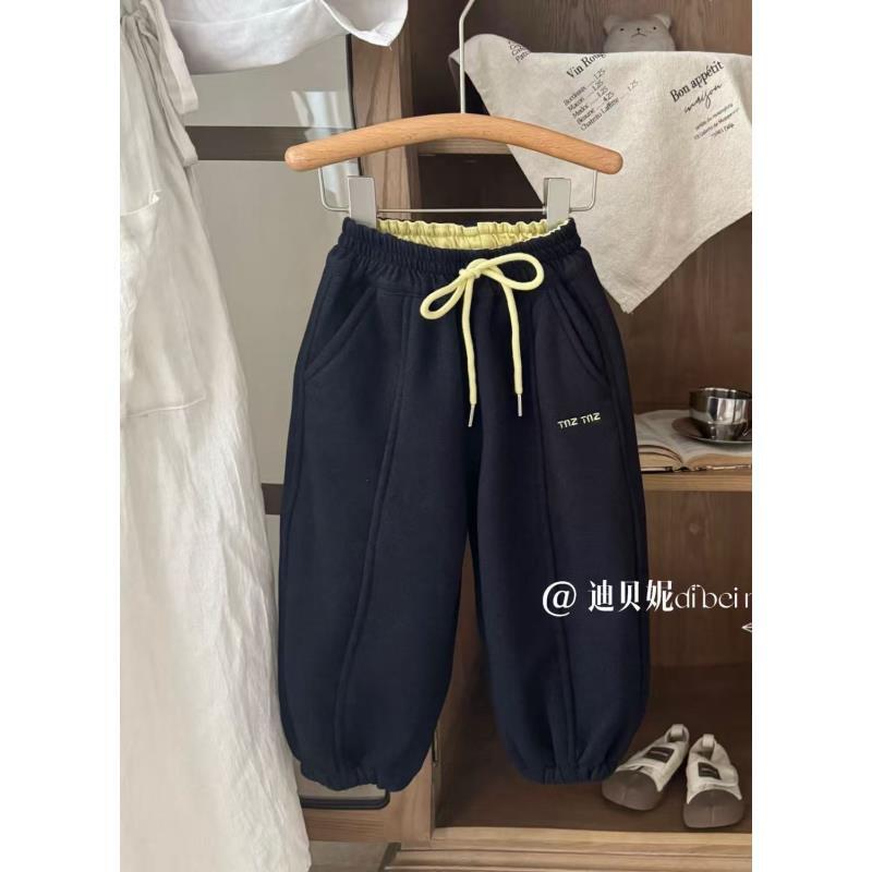 【新疆包邮】小童一体绒字母运动裤J441