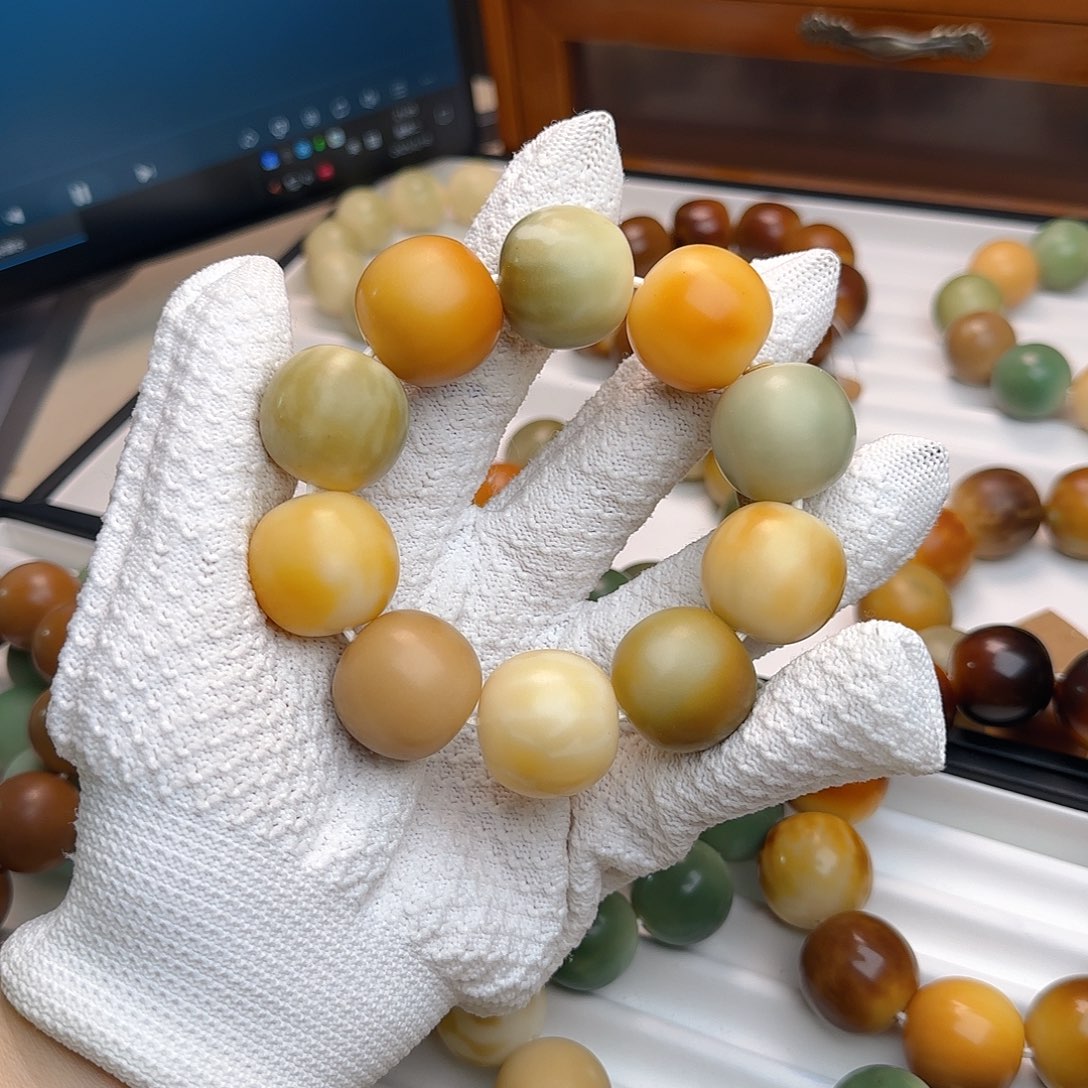 菩提根/象牙果手串卡24干磨苹果微瑕