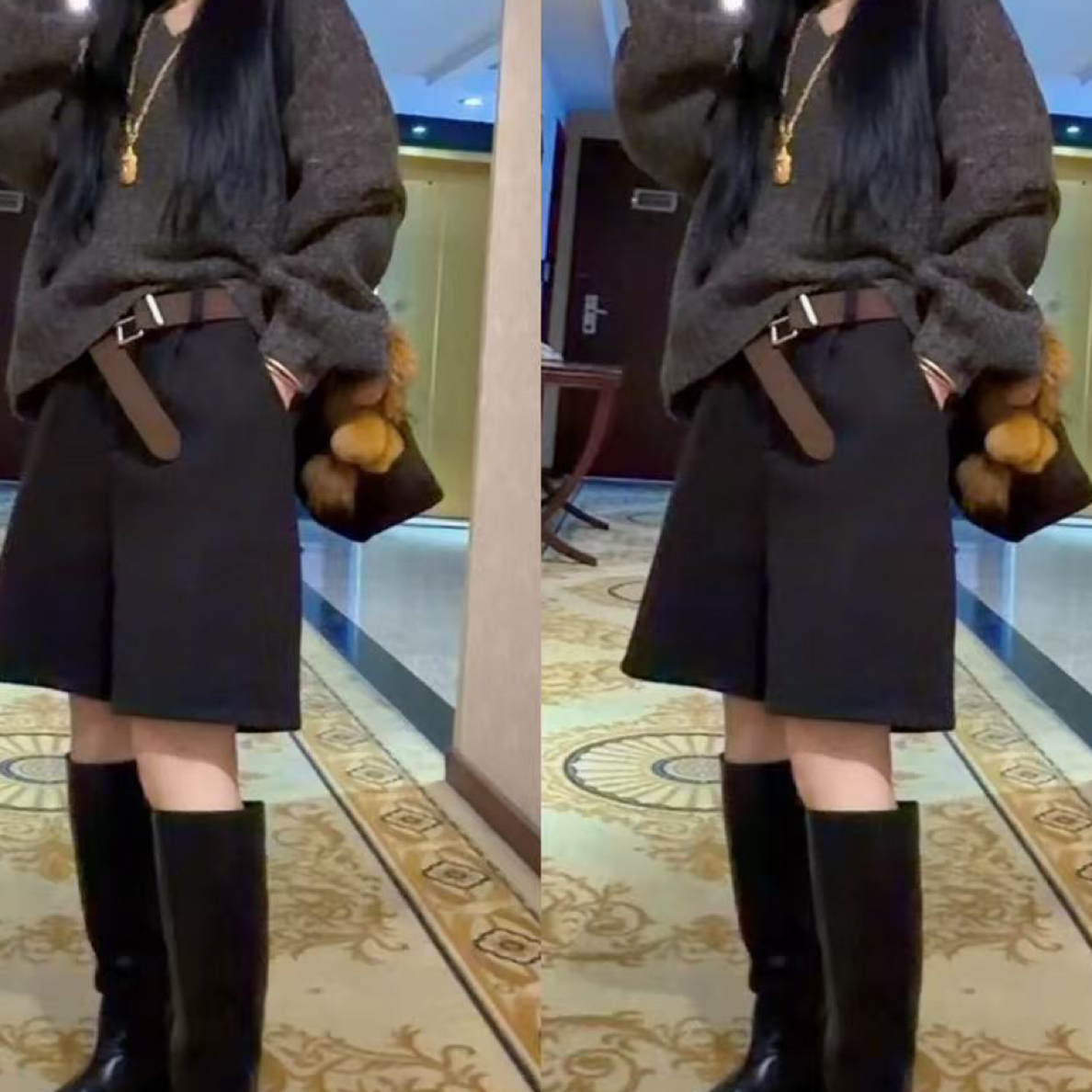 毛呢短裤，新冬款个性简约，