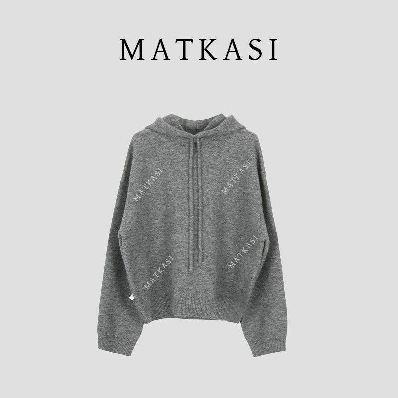 MATKASI 设计感时尚气质休闲百搭日常通勤绝美基础宽松连帽毛衣