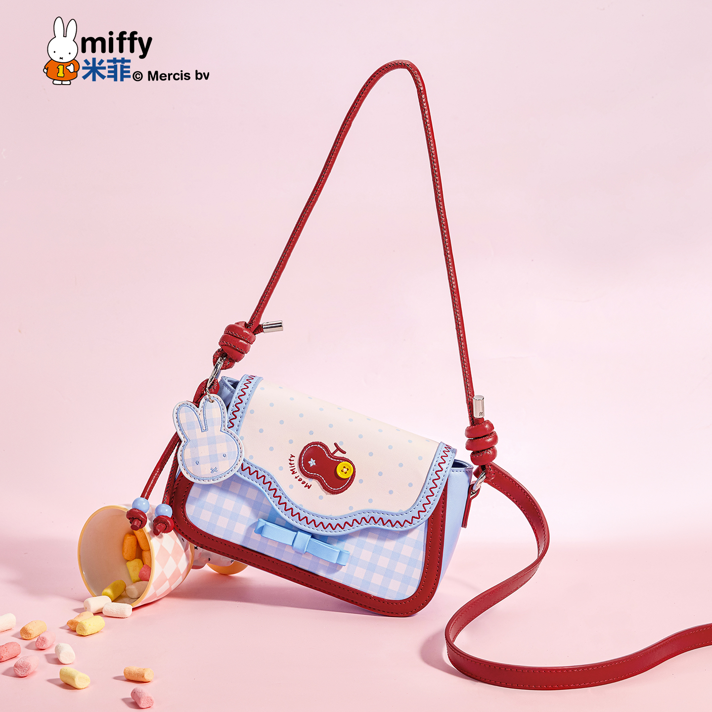 MIFFY/米菲甜美马鞍包2025年新款包包简约腋下包单肩斜挎包