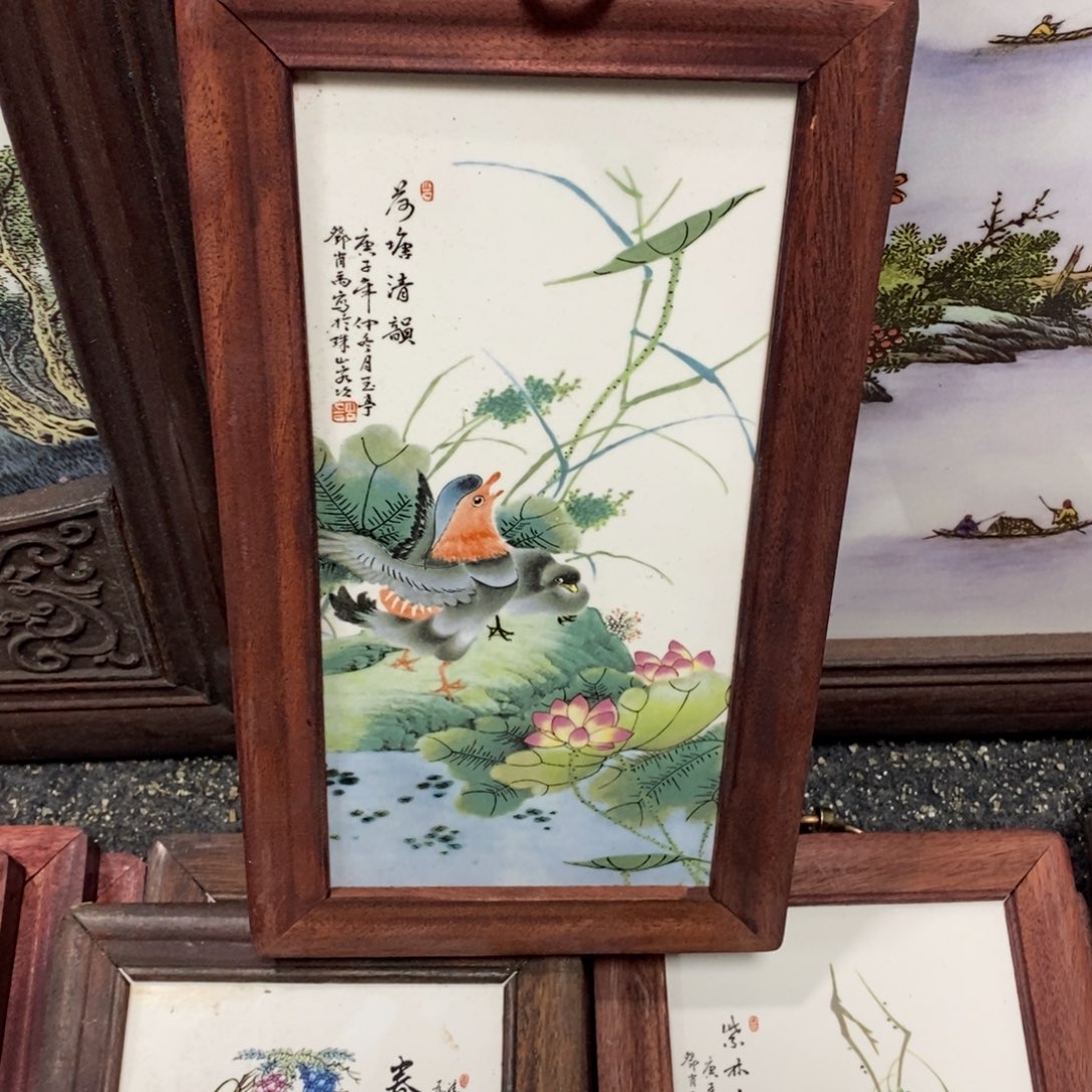 瓷28*16*1景德镇瓷板画柴窑烧制
