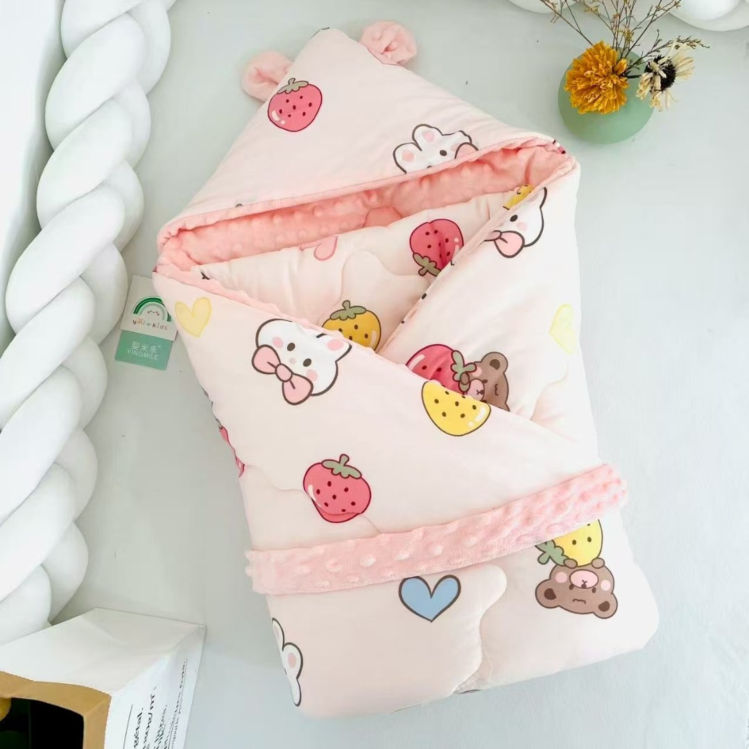 【外出抱被】新生儿豆豆绒抱被加厚加大700克95cm*95cm尺寸外出抱被