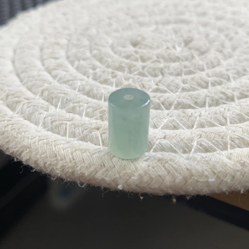 天然缅甸翡翠a货-冰晴桶珠12,3-8,2mm 无纹裂
