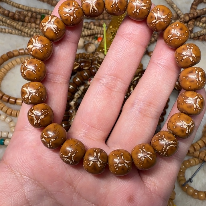 星月菩提手串紫金鼠鬼脸实心