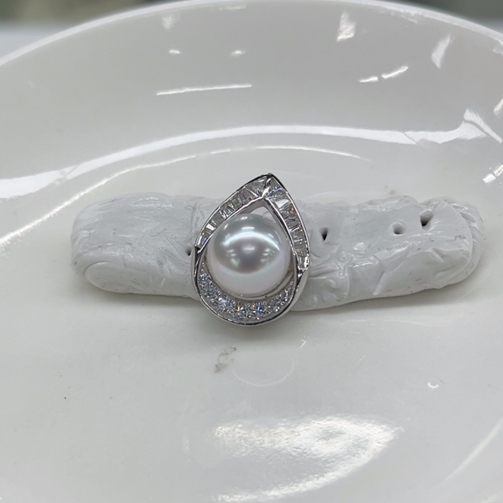 吊坠(不含链)银S925镶嵌海水珍珠9-10m