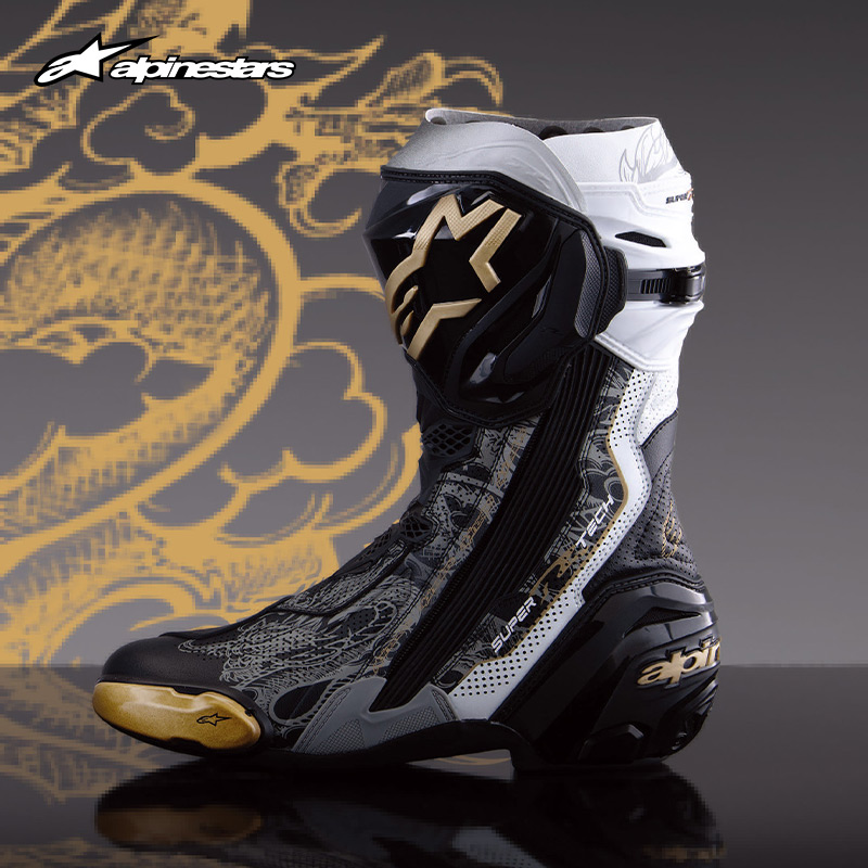 a星alpinestars摩托车赛道靴SUPERTECH R中国龙限量版 龙靴