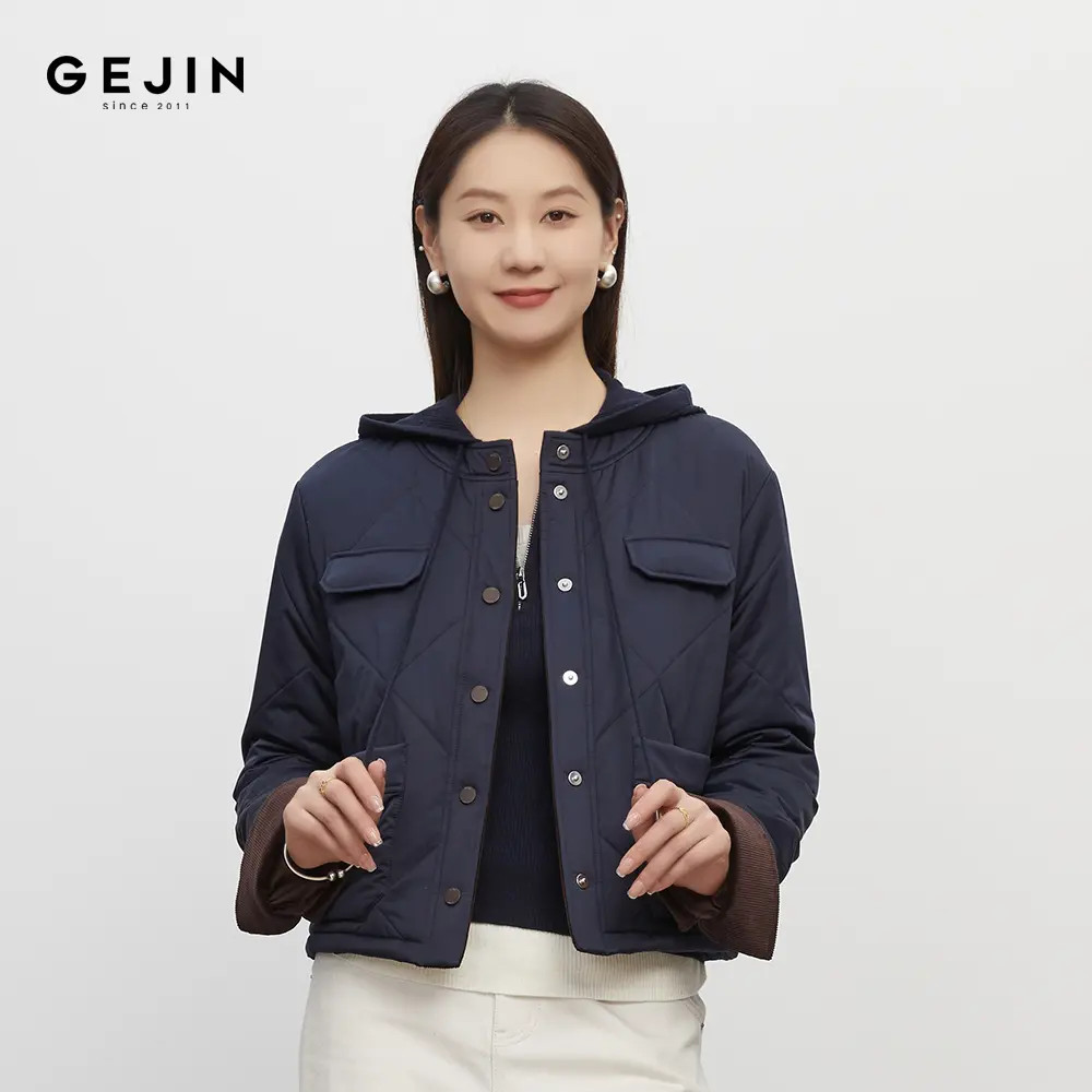 GEJIN/歌锦秋冬新款高级感菱格设计短款女士夹克外套9342570384