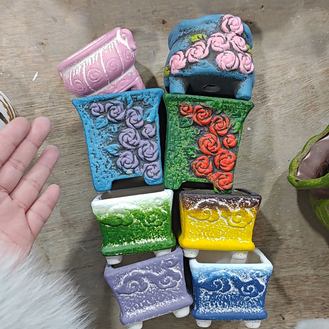 红陶吸水透气的白陶花盆凑满12发货