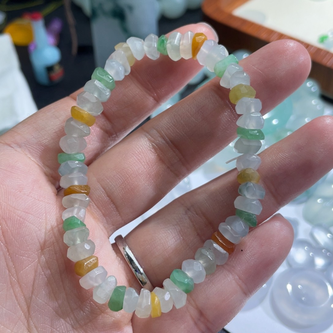 定制翡翠未镶嵌随行彩色珠子