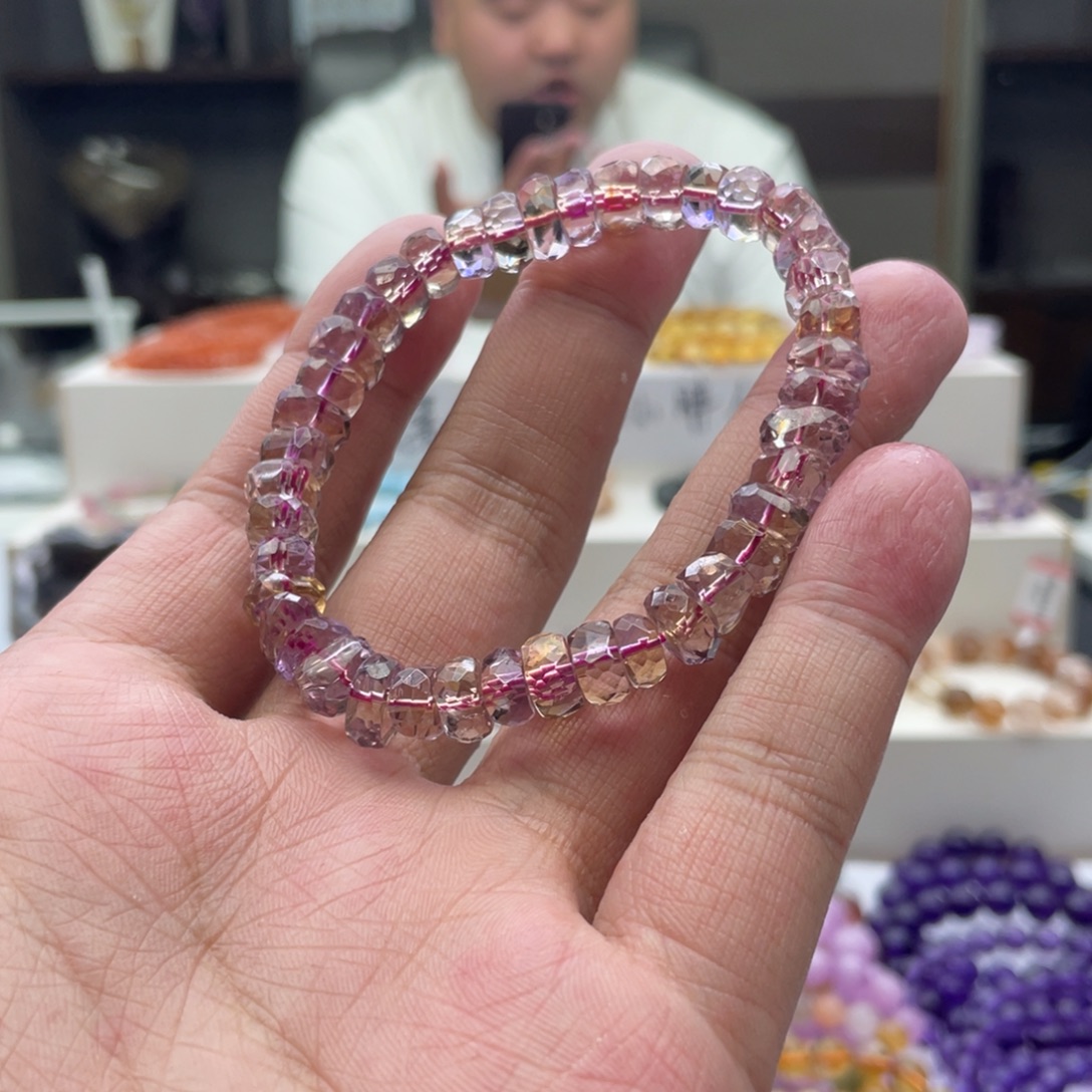 水晶手链未镶嵌紫黄晶手串