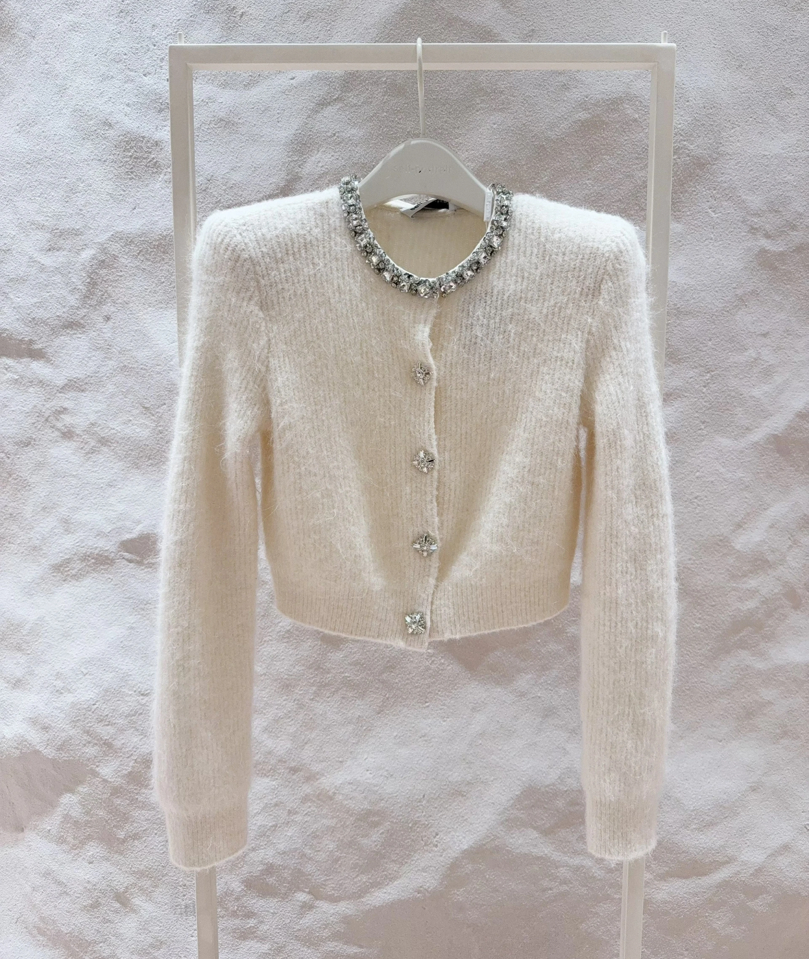 圆领女针织手工刺绣马海毛针织衫上衣长袖衬衫毛衣