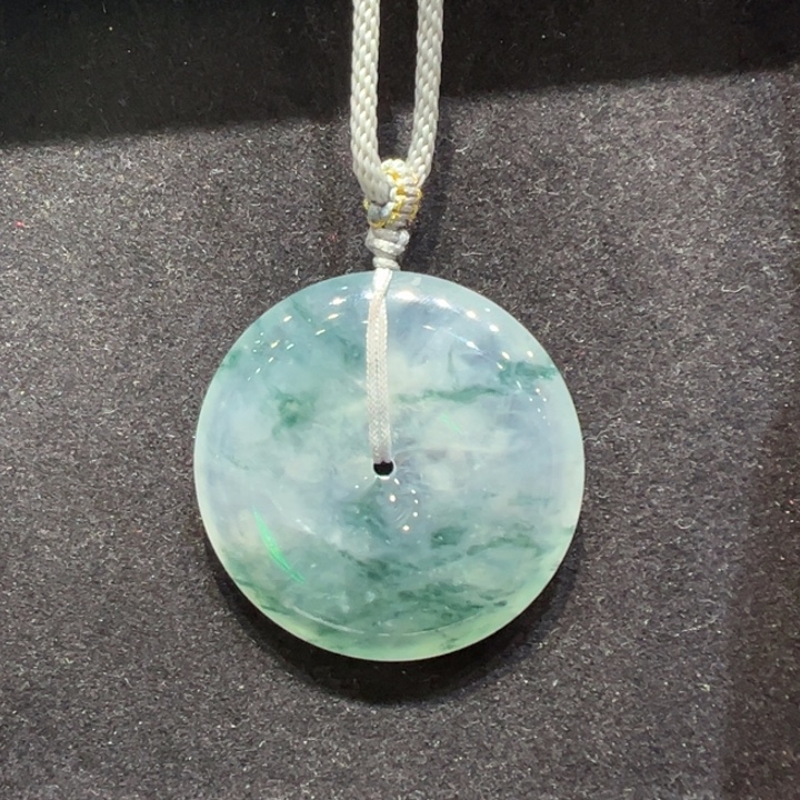 翡翠未镶嵌颈饰飘花平安扣0101